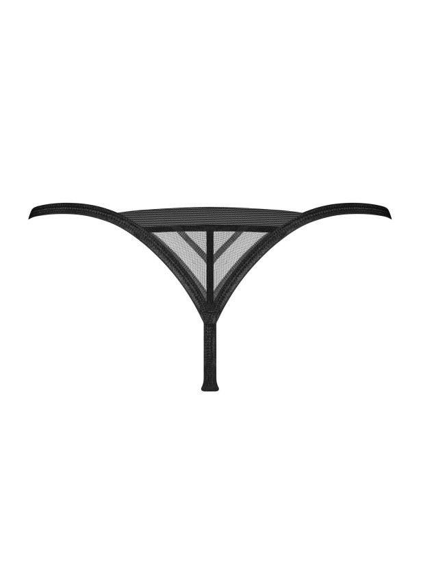 Black Mesh Thong Obsessive Exquisite Lune Bellis — Graphic Stripes