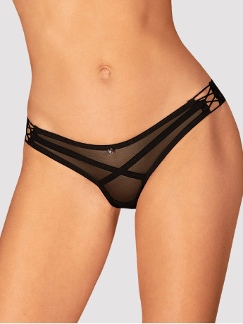 Black Mesh Thong Obsessive Roxelia — Sheer Detail