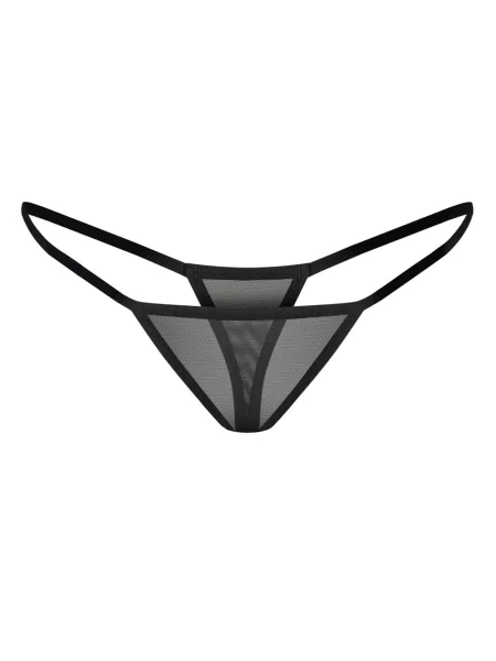 Schwarze Netz-Strings Obsessive Parisel — Minimalistisches Design