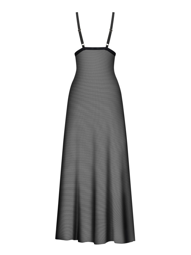 Black Nightgown Obsessive Exquisite Vila Blanes — Floral Lace