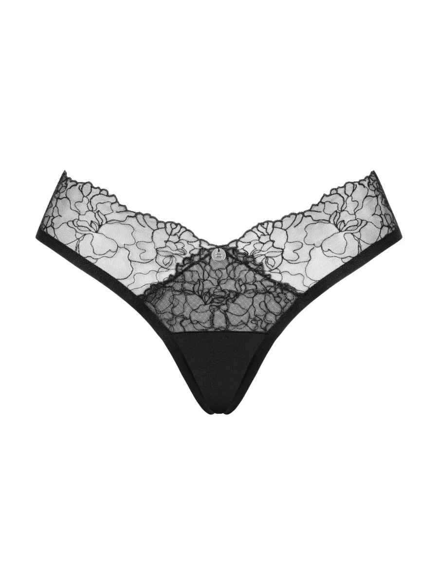 Bella Rou Schwarze brasilianische Spitzen-Slips von Obsessive