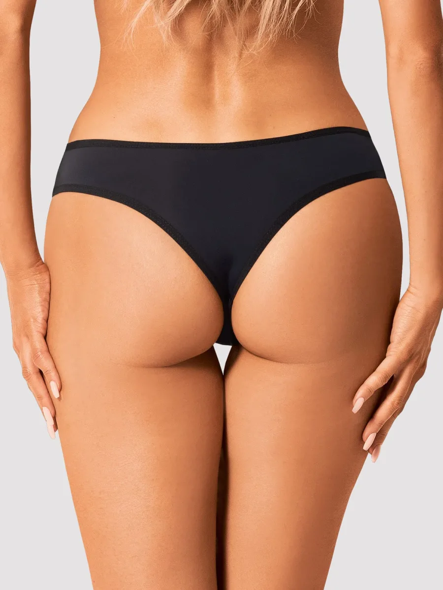 Bella Rou Schwarze brasilianische Spitzen-Slips von Obsessive