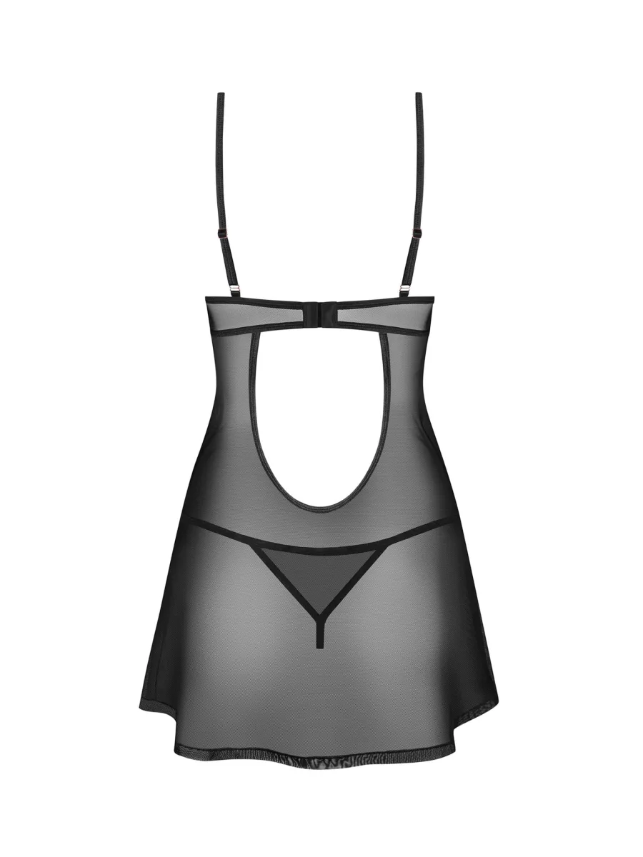 Black Sheer Chemise Obsessive Euridia — Underwired