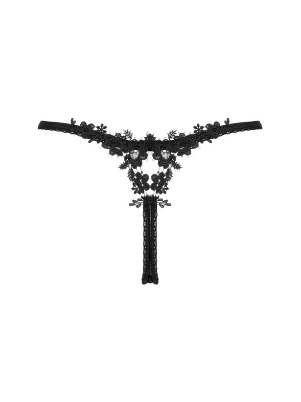 Black Thong Obsessive Celia Noir — Transparent Mesh