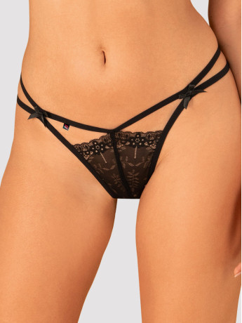 Black Thong Obsessive Intensa — Double Straps