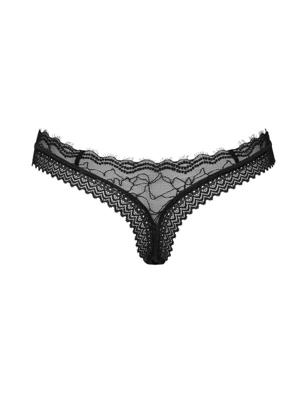 Black Thong Obsessive Medilla — Eyelash Lace Design