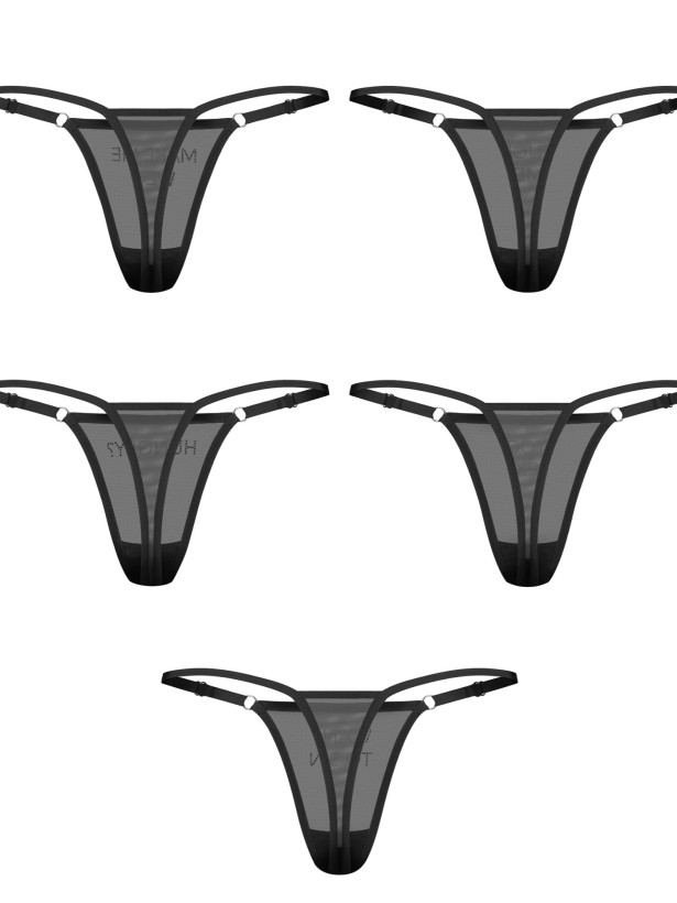 Black Thong Set Obsessive Violami — Crystal Slogans