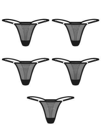 Black Thong Set Obsessive Violami — Crystal Slogans