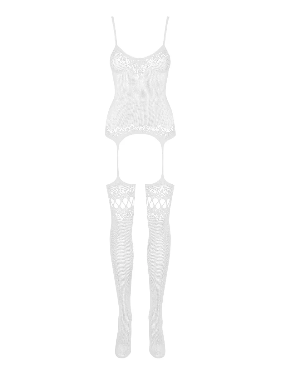 Black White Red Bodystocking Obsessive F214 — Lace