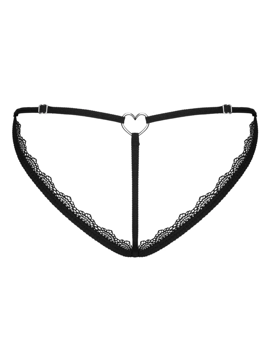 Obsessive Nadines String: Höschen mit Leopardenmuster und verspielten Riemchen