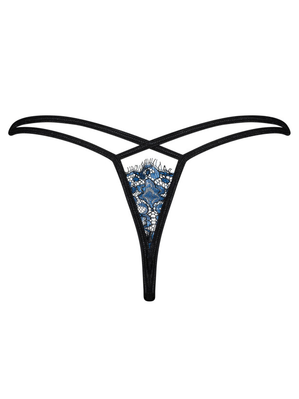 Blue Lace Thong Obsessive Yassmyne — Strappy Lingerie