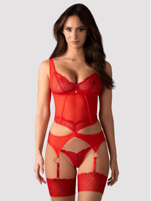 Rotes Korsett mit String Obsessive Cupide Desir