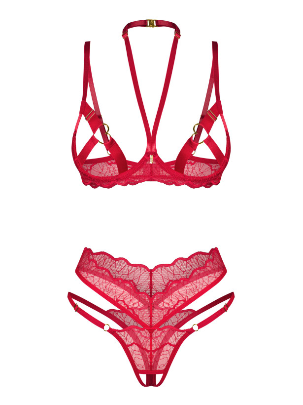 Rotes sexy Lingerie-Set Obsessive Cupide Desir