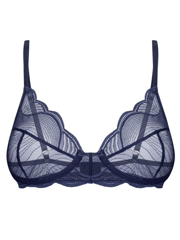 Dark Blue Bra Obsessive Exquisite MP Blue — Lace Detail
