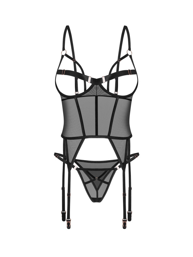 Black Corset Obsessive Euridia — Open Cup