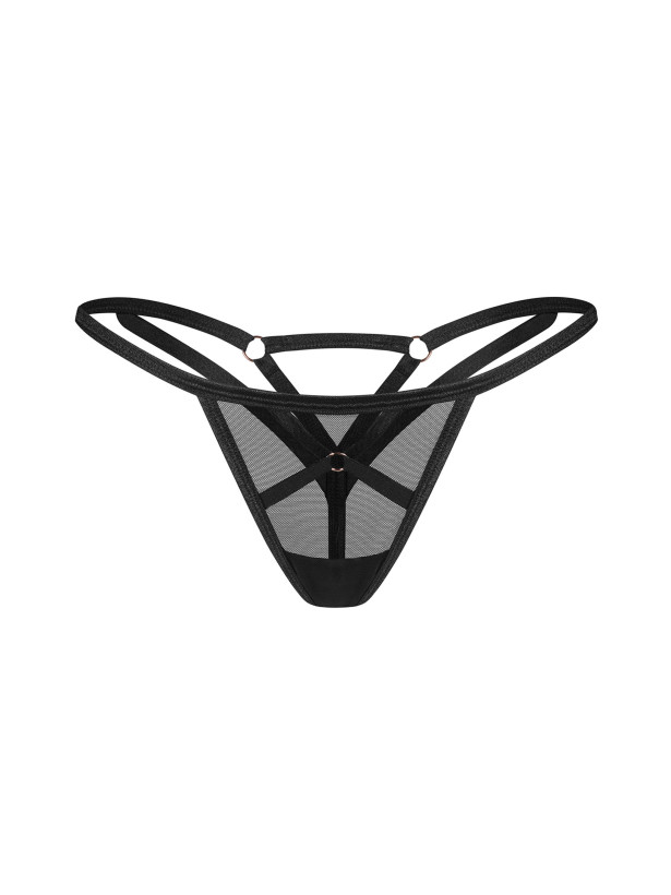 Black Thong Obsessive Euridia — Geometric Straps