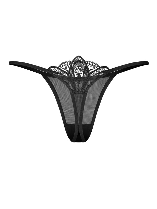Black Mesh Thong With Lace Back Obsessive Ezmee