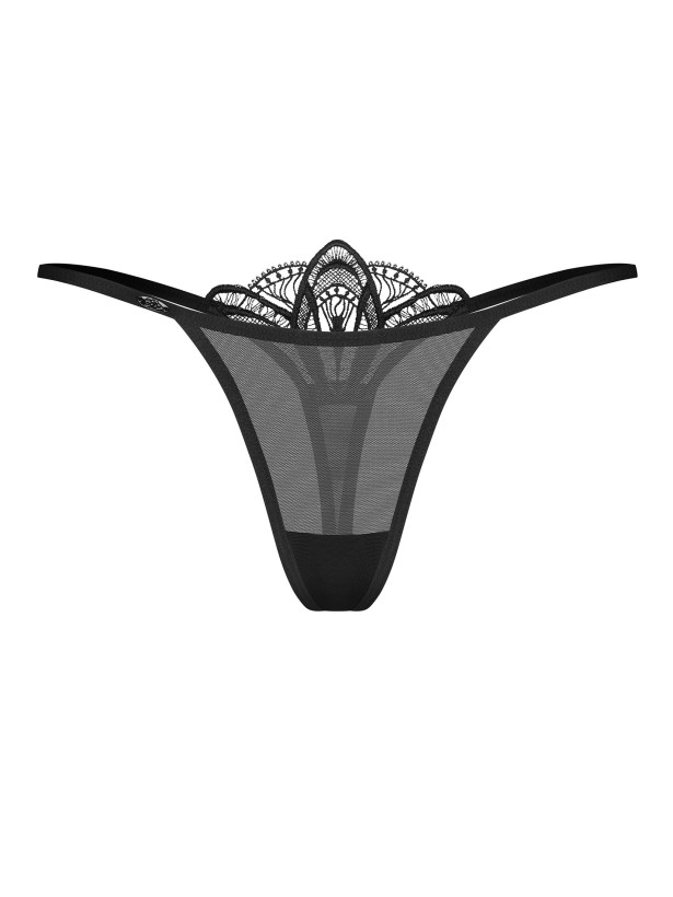 Black Mesh Thong With Lace Back Obsessive Ezmee