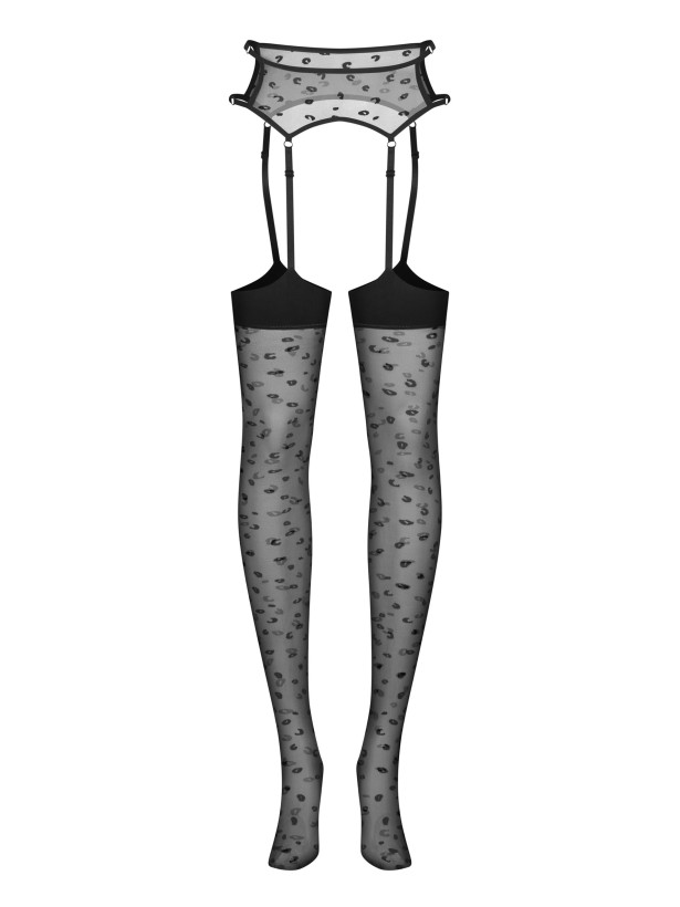 Black Patterned Stockings Obsessive Isinne — Garter Belt