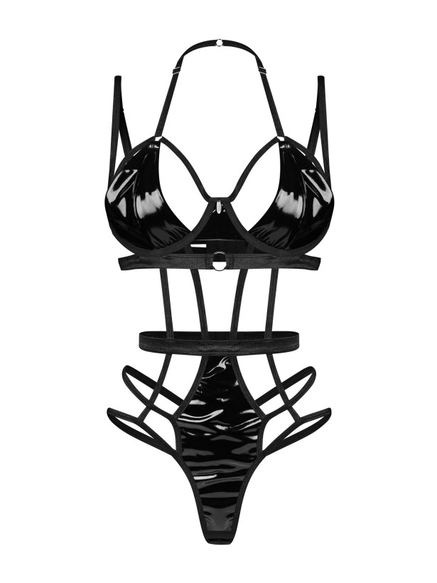 Black Bodysuit Obsessive Keira Lise — Strappy Design