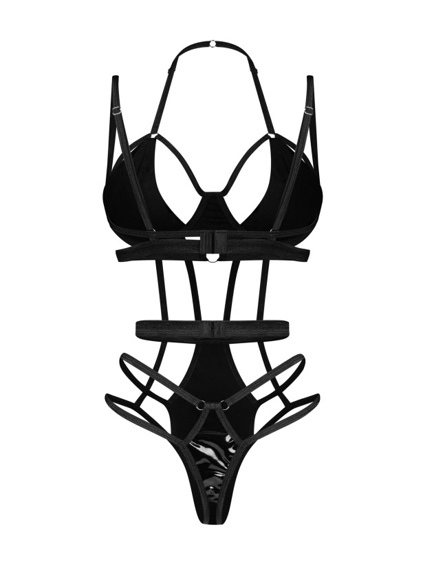 Black Bodysuit Obsessive Keira Lise — Strappy Design