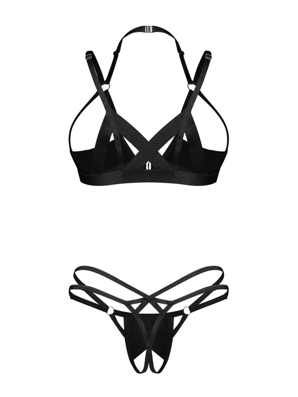 Black Set Obsessive Keira Lise — Open Bra