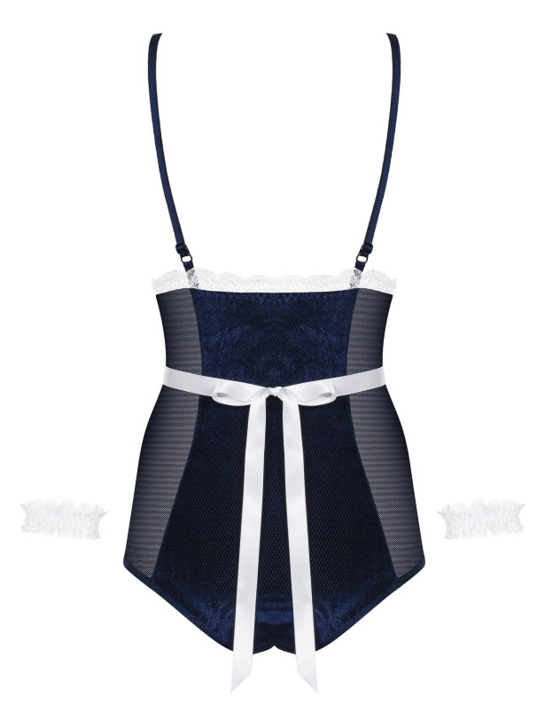 Navy Blue Bodysuit Obsessive Maid Costume