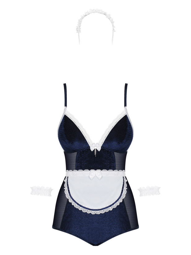 Navy Blue Bodysuit Obsessive Maid Costume