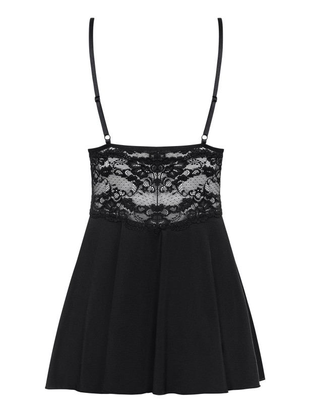 Black Lace Babydoll Obsessive 810-BAB-1 — Padded Cups
