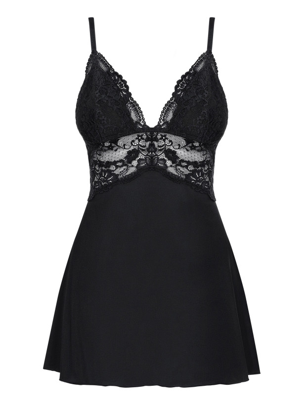 Black Lace Babydoll Obsessive 810-BAB-1 — Padded Cups