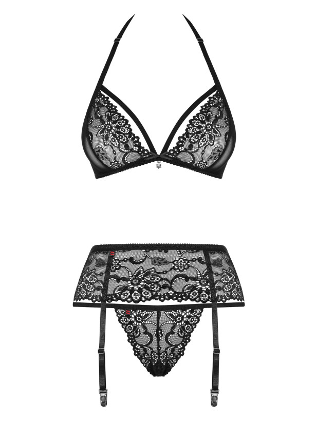 Black Lingerie Set Obsessive 838-SEG-1 — Lace