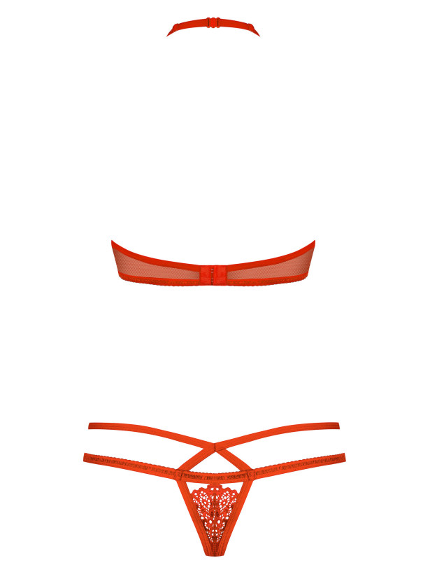 Red Lingerie Set Obsessive 838-SEG-3 — 3-Piece