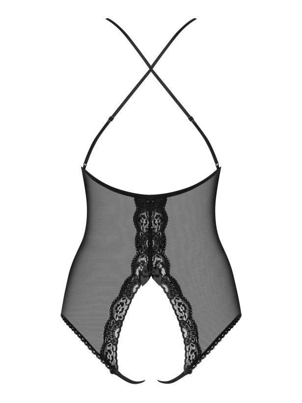 Black Crotchless Teddy Obsessive 841-TED-1 — Lace Bodysuit