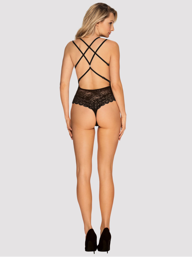 Obsessive 860-TED-1 Lace Backless Bodysuit