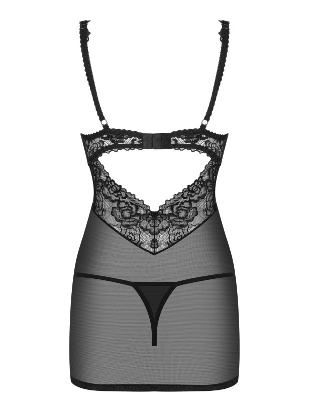 Black Chemise Obsessive 867-CHE-1 — Underwired Cups