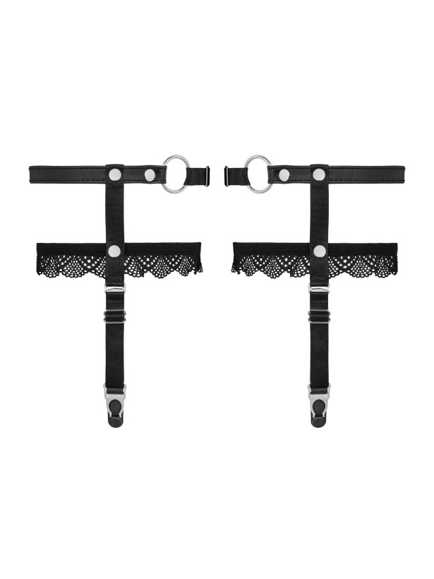 Black Thigh Garters Obsessive A769 — Lace Detail