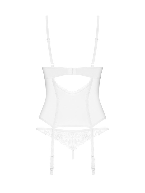 Obsessive Alissium Sheer White Corset & Thong Set