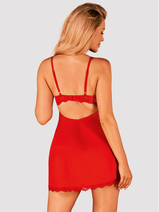 Red Chemise Set Obsessive Amor Cherris — Underwired Lace