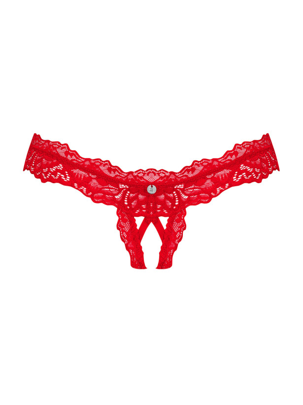 Obsessive Amor Cherris Roter Spitzen-Ouvert-String