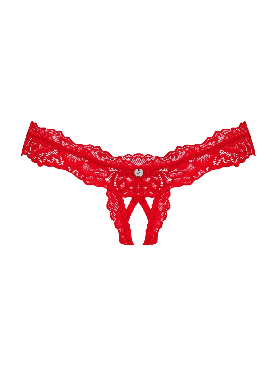 Obsessive Amor Cherris Red Lace Crotchless Thong