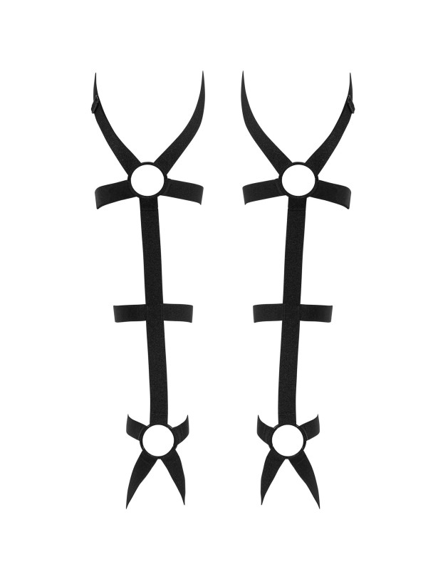 Black Leg Harness Obsessive Armares — Adjustable Straps