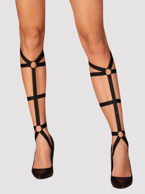 Black Leg Harness Obsessive Armares — Adjustable Straps