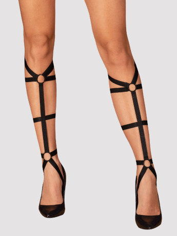 Black Leg Harness Obsessive Armares — Adjustable Straps