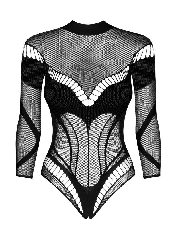 Black Fishnet Bodysuit Obsessive B135 — Crotchless Teddy