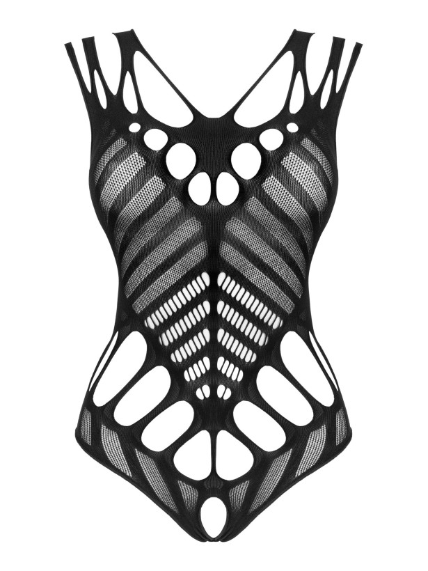 Black Bodystocking Obsessive G139 — Sheer Cutout Teddy