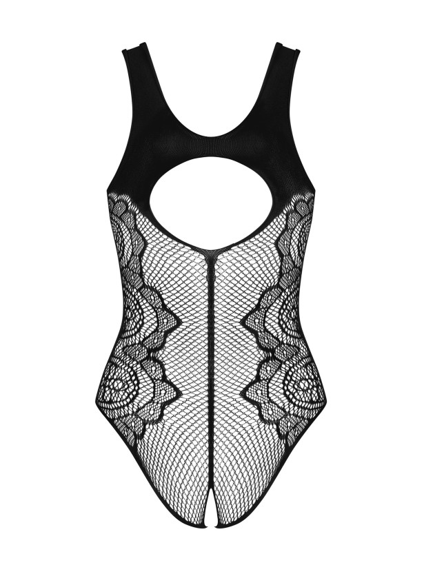 Obsessive B335 Patterned Fishnet Crotchless Teddy