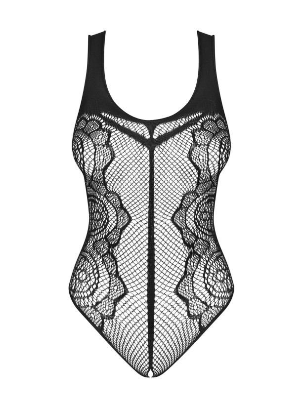 Obsessive B335 Patterned Fishnet Crotchless Teddy