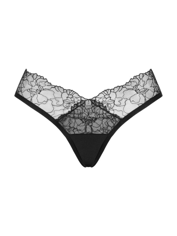 Black Panties Obsessive Bella Rou — Floral Lace