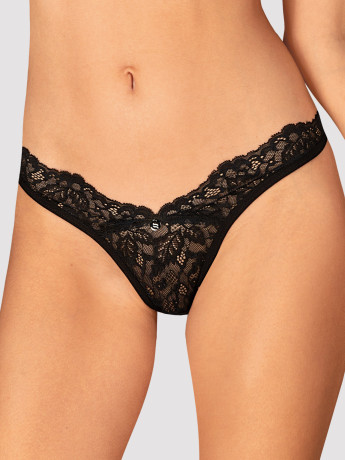Black Lace Thong Obsessive Bellastia — Floral Details