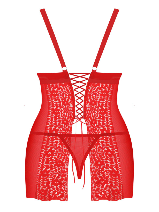 Red Chemise Obsessive Blossmina — Plus Size